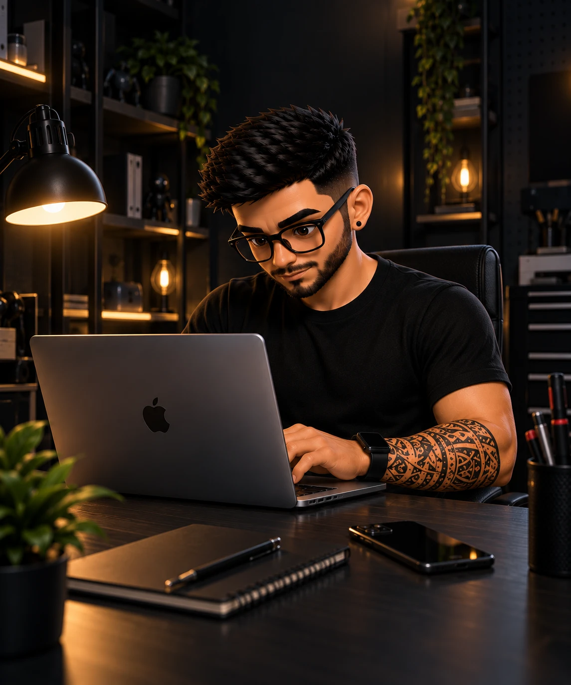 Técnico de TecnoSoluciones BCN desarrollando una página web profesional